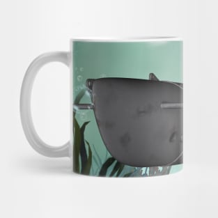 Awesome submarine with playing orcas Mug